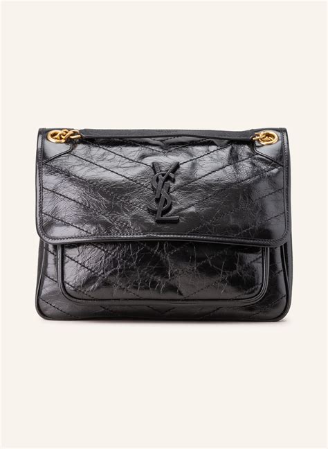 ysl tasche klein umhängetasche schwarzes logo|st laurent taschen online shop.